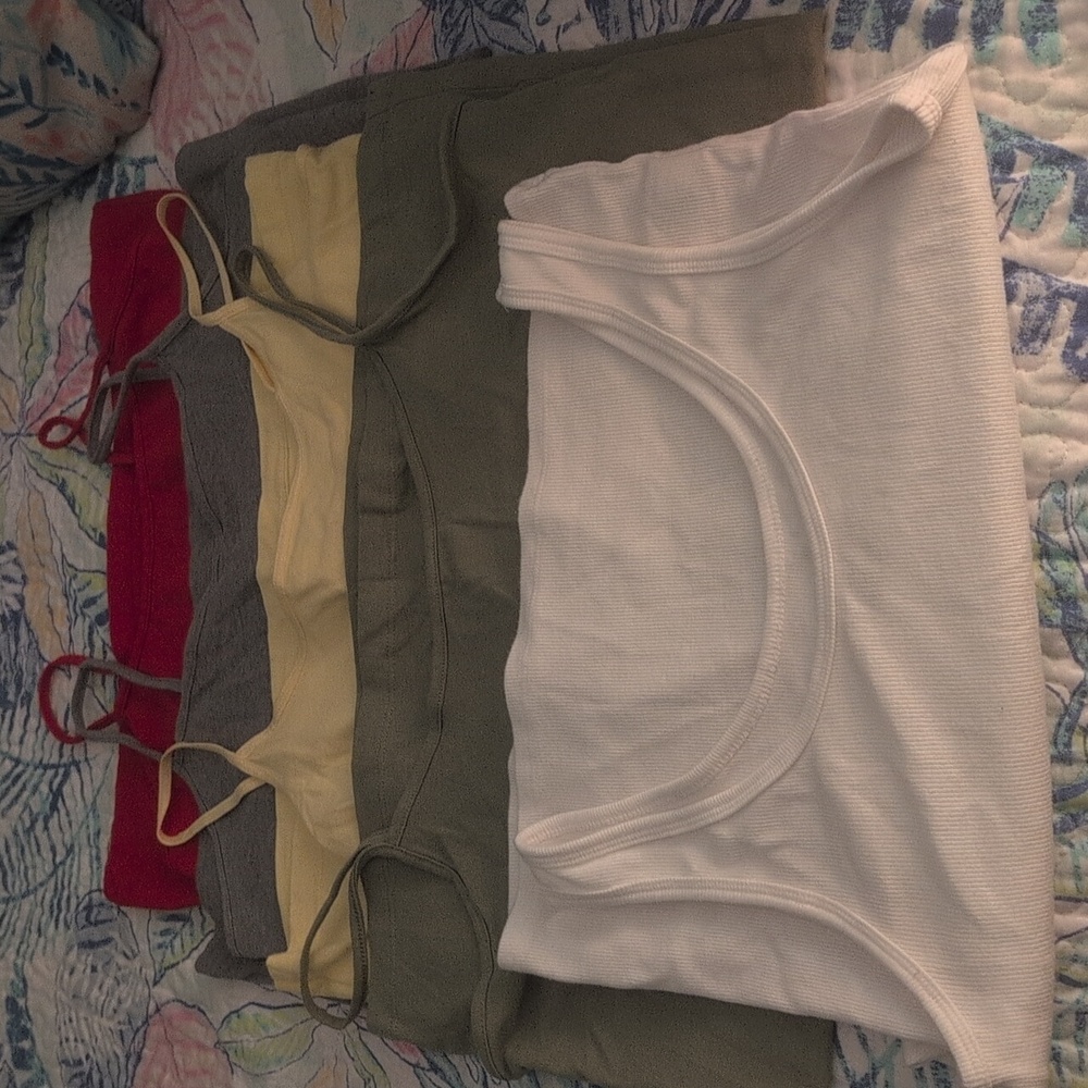 Camisoles Time and Tru Women's Camisoles in Green, Yellow, and Gray